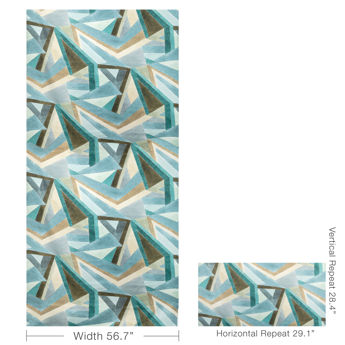 Roulade Print - Aqua/Dune