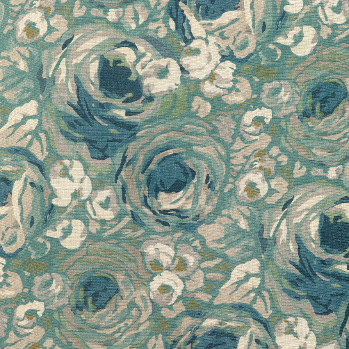 Orchard Print - Aqua/Stone