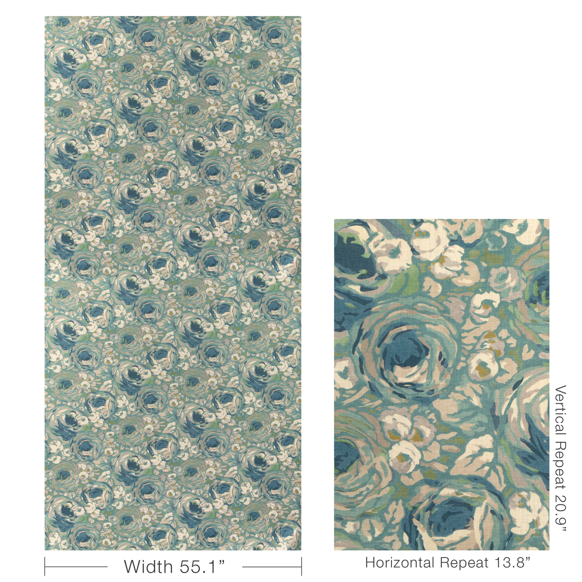 Orchard Print - Aqua/Stone