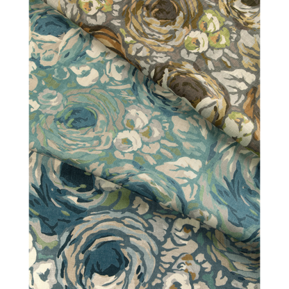 Orchard Print - Aqua/Stone
