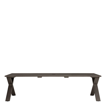 Get-Together Table 275 With Umbrella Hole by JANUS et Cie in Textured White Vermouth