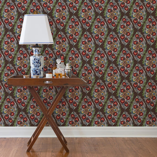 Heather Wallpaper by Ferrick Mason in Coffee