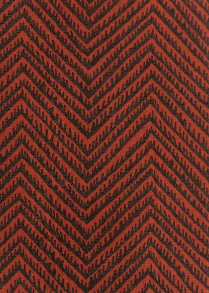 Herringbone Resist Fabric by Titley & Marr in Teak & Terracotta