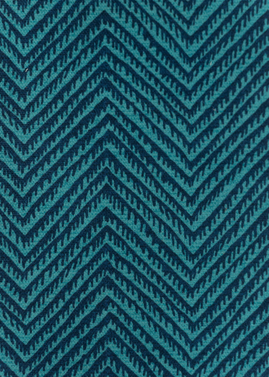 Herringbone Resist Fabric by Titley & Marr in Indigo & Turquoise