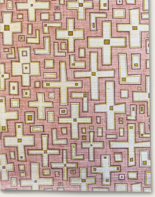 Hot Cross Mama Wallpaper by Aux Abris in Subtle Pink