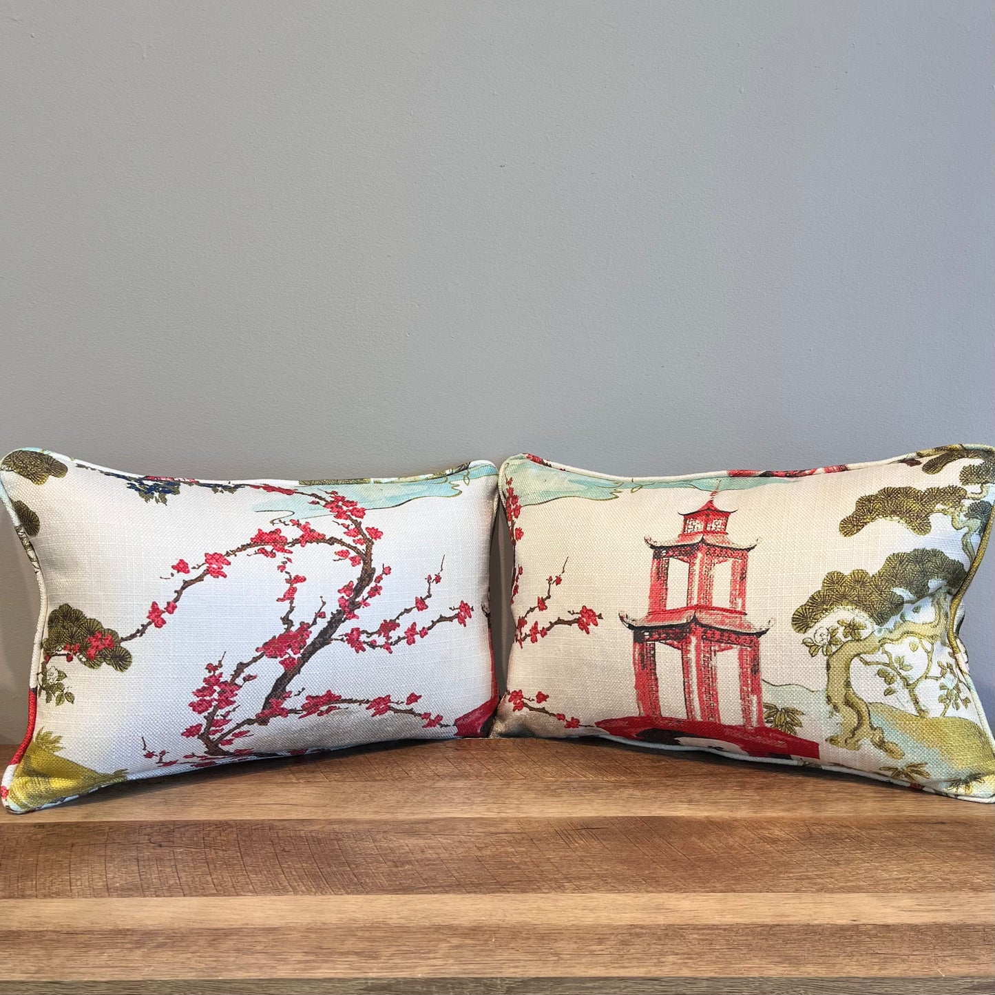 Pagoda Print Lumbar Pillow