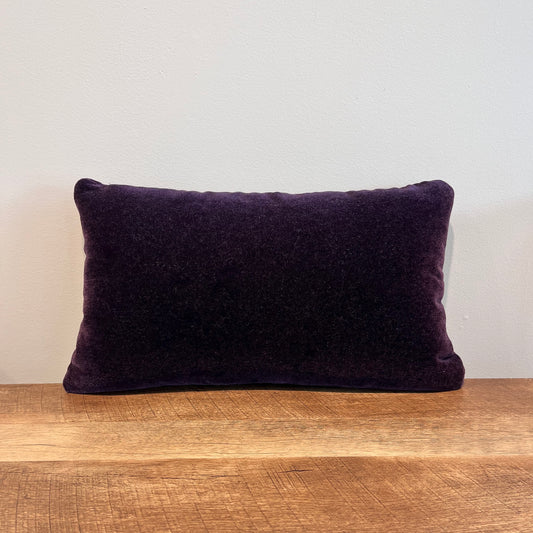 Aubergine Mohair Lumbar Pillow
