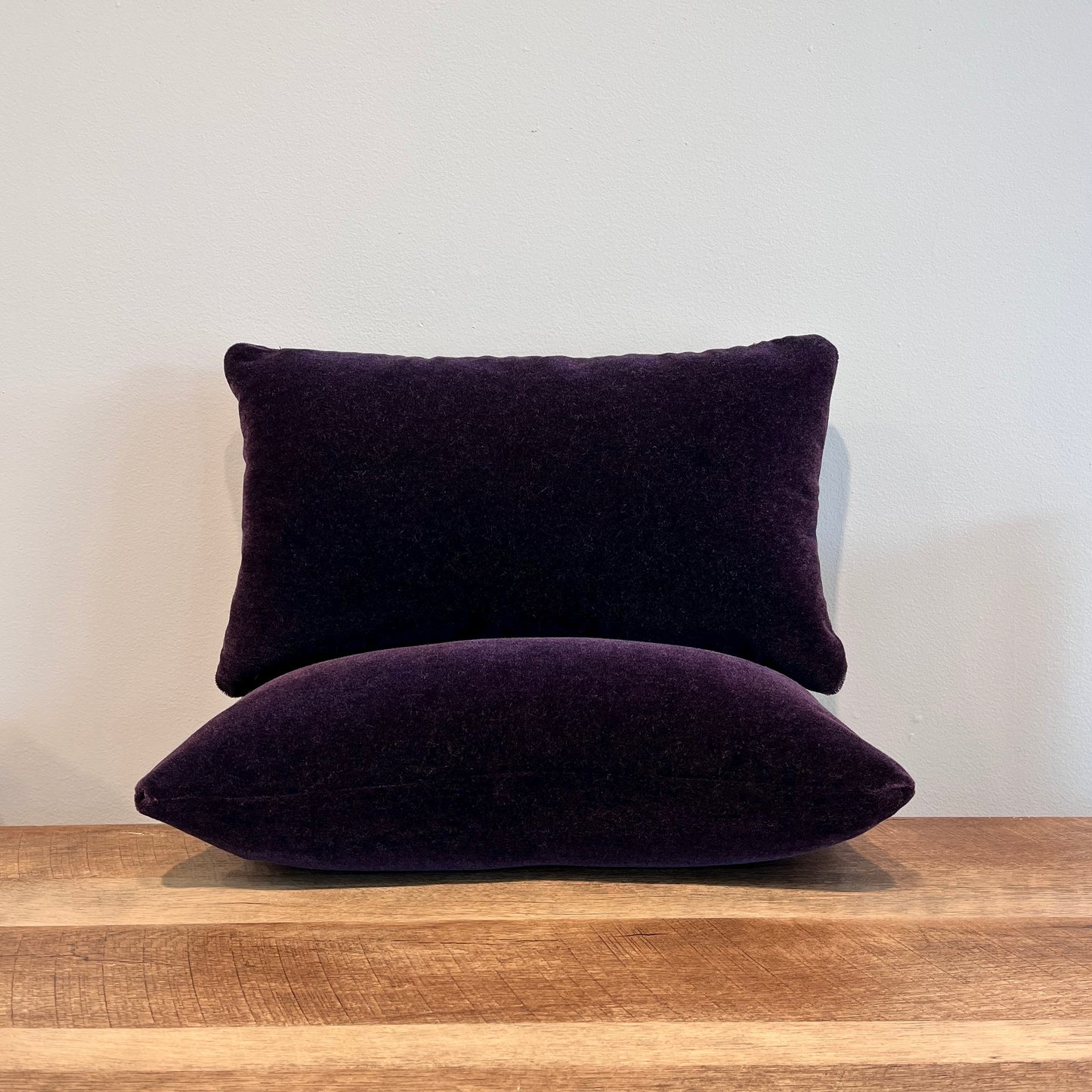 Aubergine Mohair Lumbar Pillow
