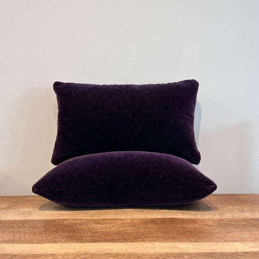 Aubergine Mohair Lumbar Pillow