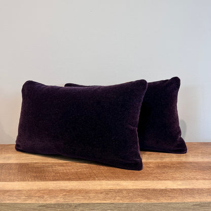 Aubergine Mohair Lumbar Pillow