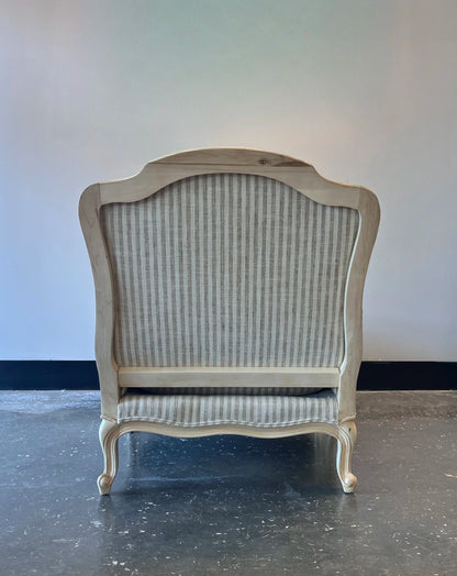 Striped Bergère Chair & Ottoman
