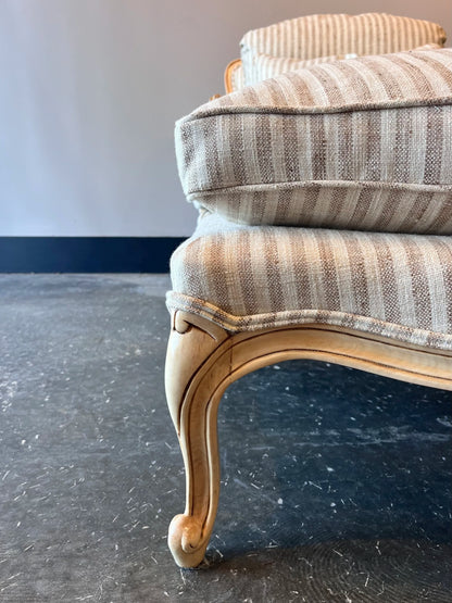 Striped Bergère Chair & Ottoman