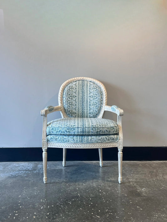 French Style Carved Fauteuil Armchair