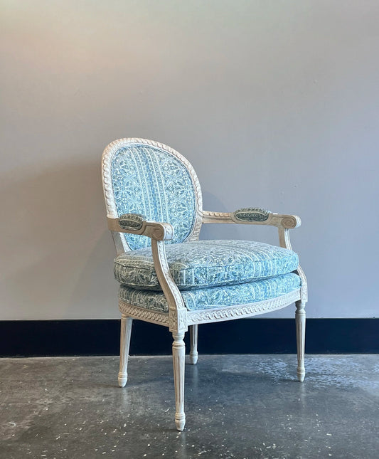 French Style Carved Fauteuil Armchair