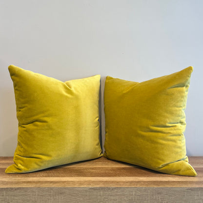 Wasabi Velvet Throw Pillow