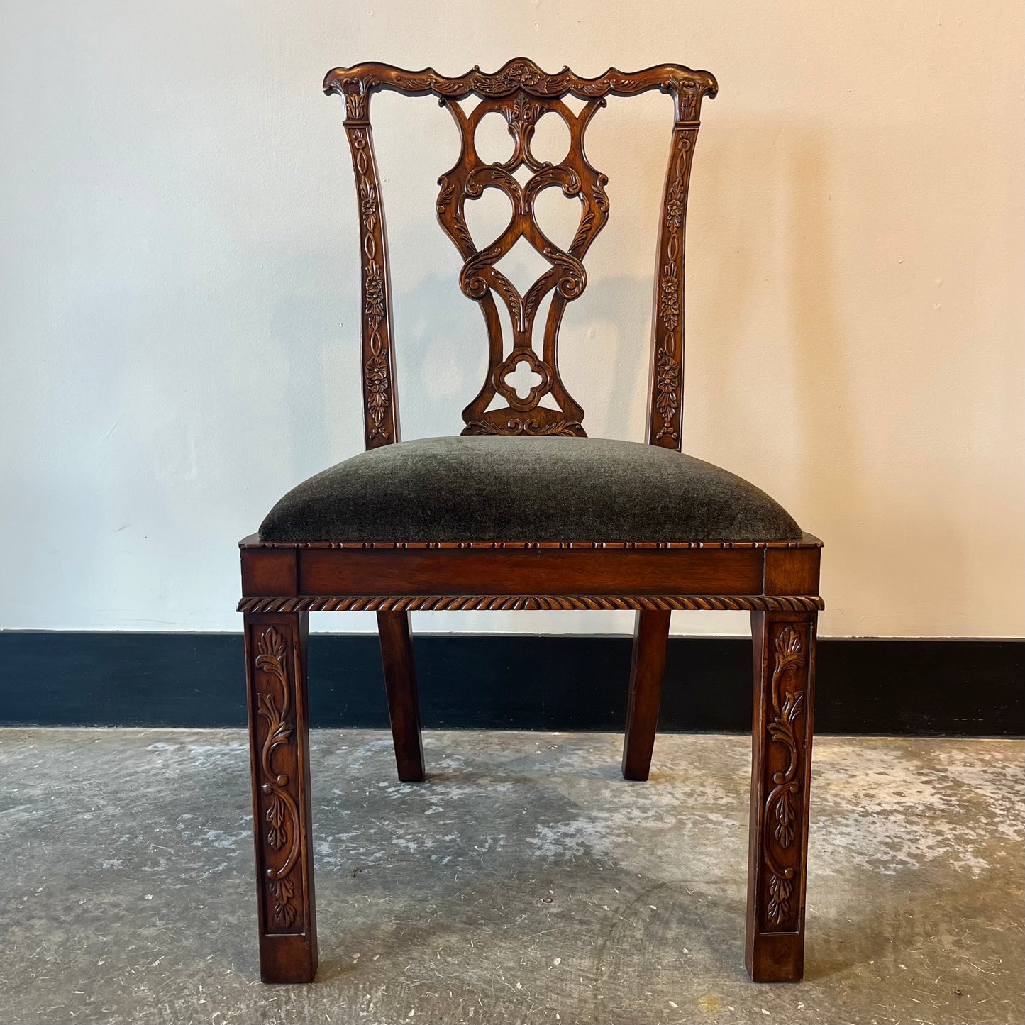 Set of 12 French Press Mohair Estate Chairs