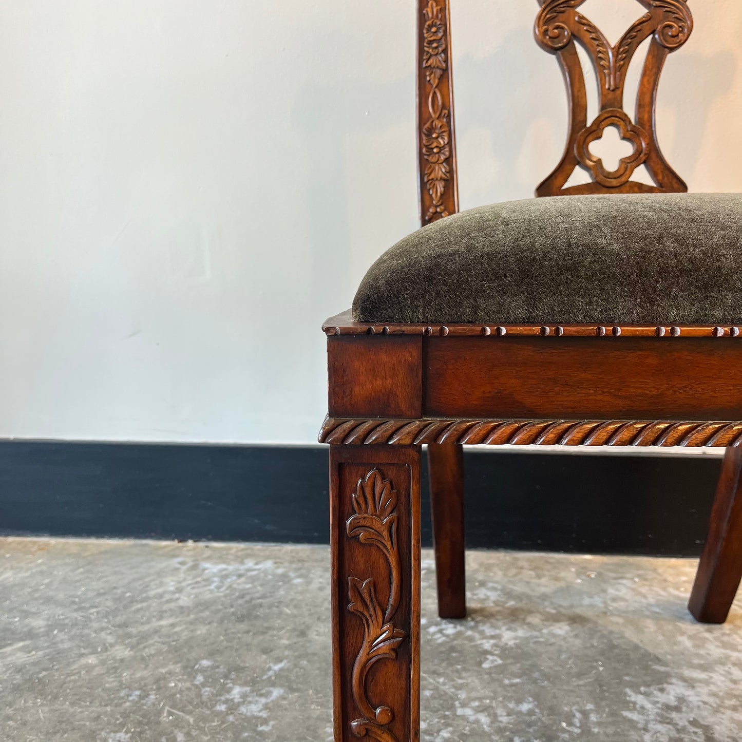 Set of 12 French Press Mohair Estate Chairs