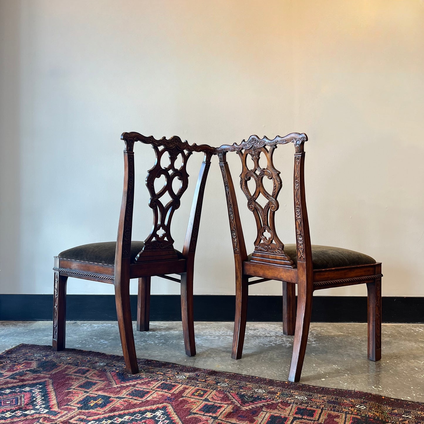 Set of 12 French Press Mohair Estate Chairs