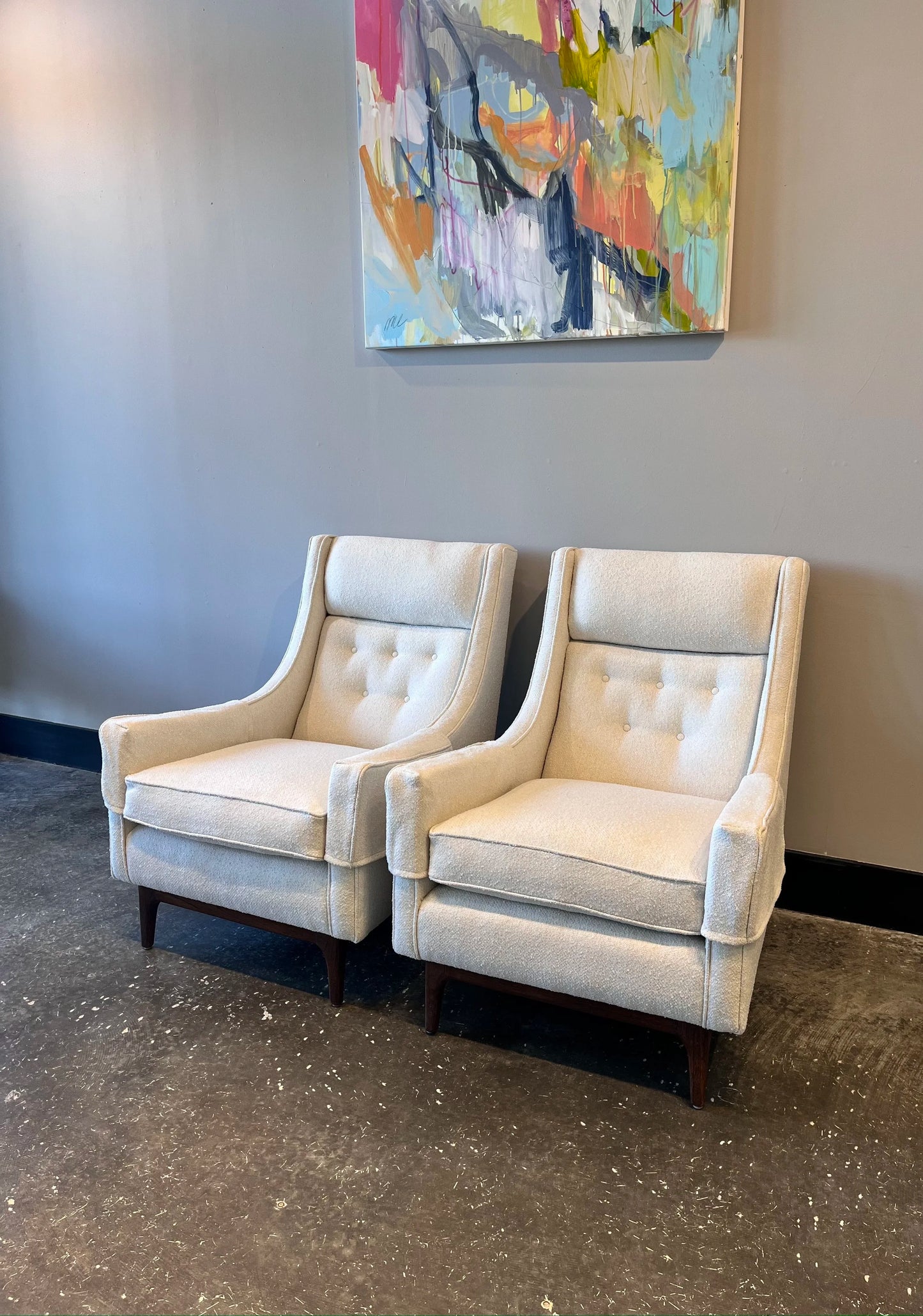 Pair of Mid Century Lounger Club Chairs