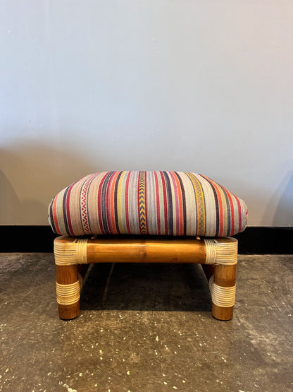 Mulberry Striped Ottoman
