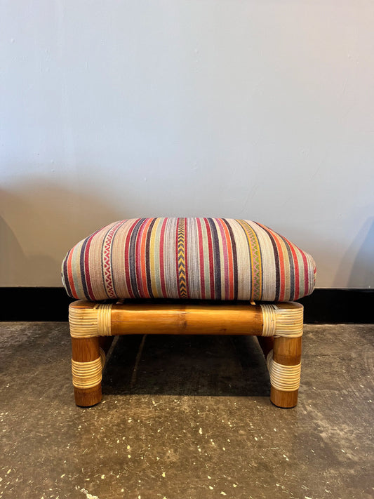 Mulberry Striped Ottoman