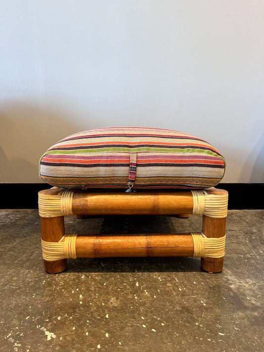 Mulberry Striped Ottoman