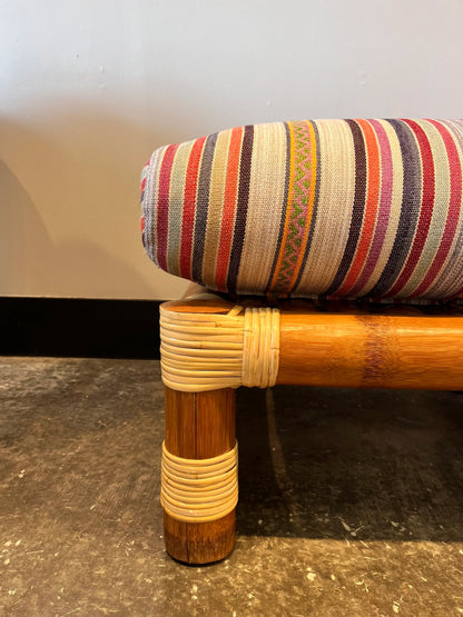 Mulberry Striped Ottoman