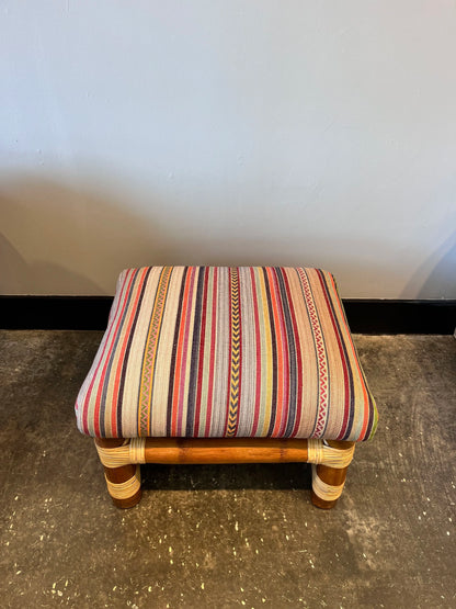 Mulberry Striped Ottoman