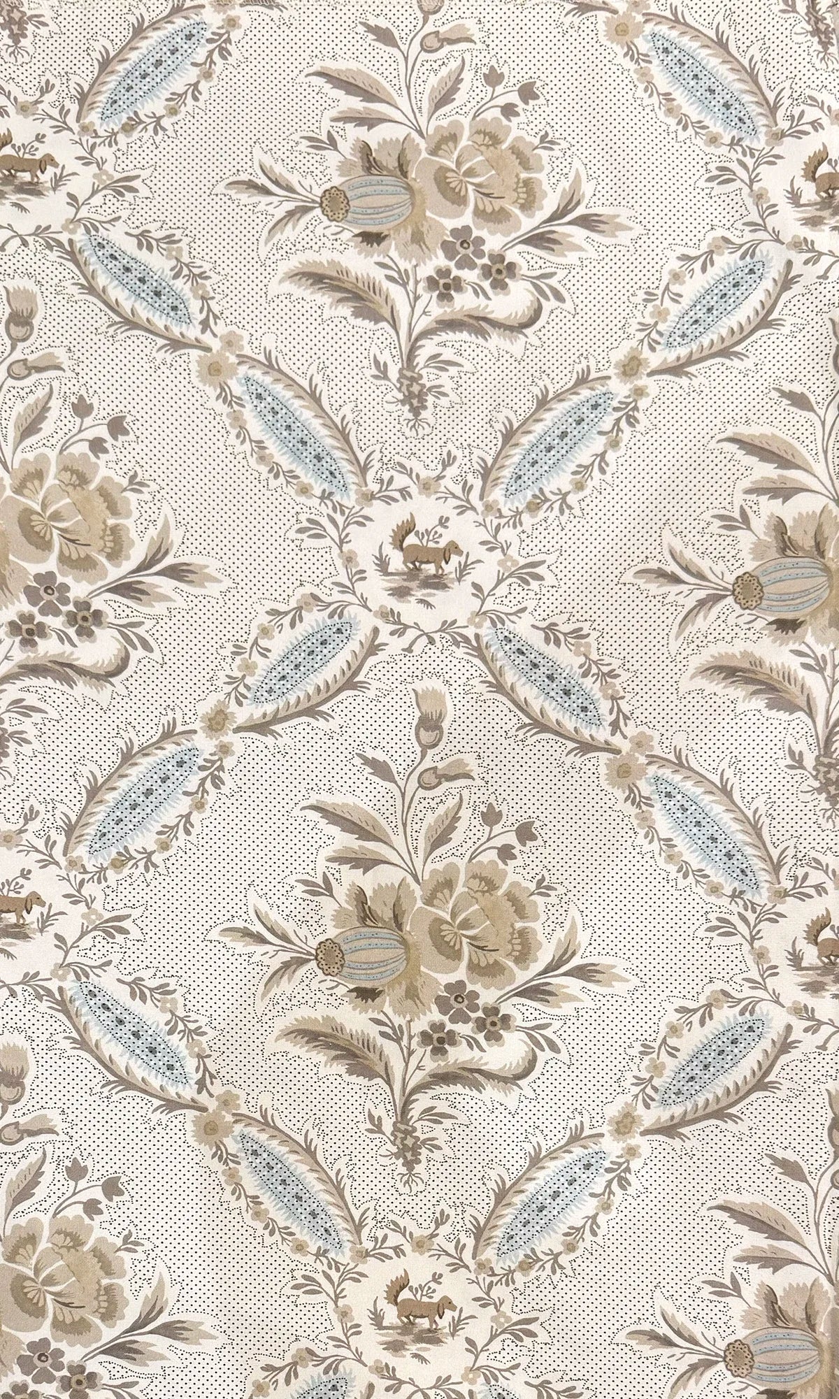 St Julien Fabric by Fleurons d'Hélène in Stone