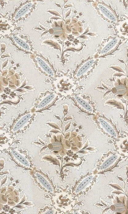 St Julien Fabric by Fleurons d'Hélène in Stone