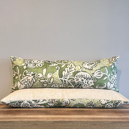 Kiwi & Linen Lumbar Pillow