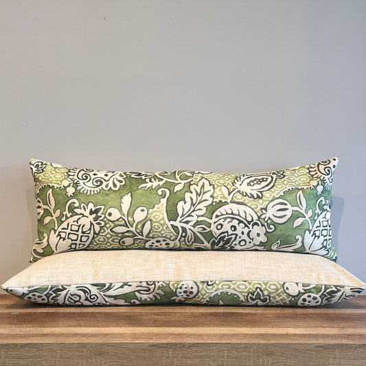 Kiwi & Linen Lumbar Pillow