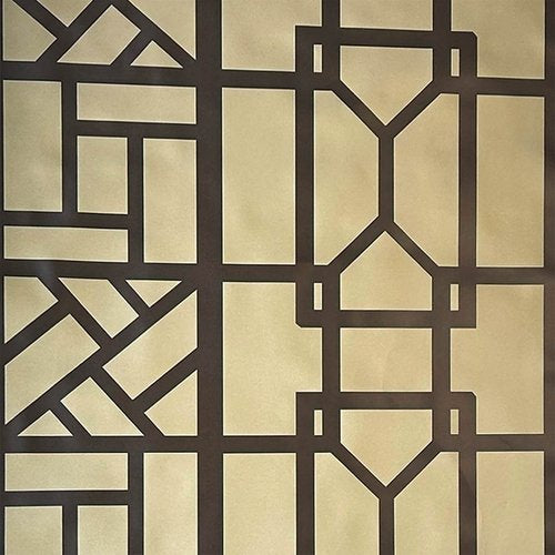 Don't Fret Wallpaper by Dufour in Dark Brown on Gold