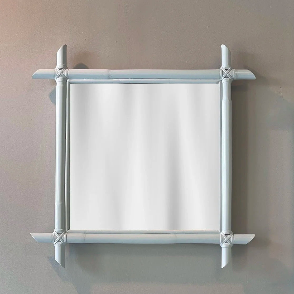 Vintage Blue Bamboo Style Mirror
