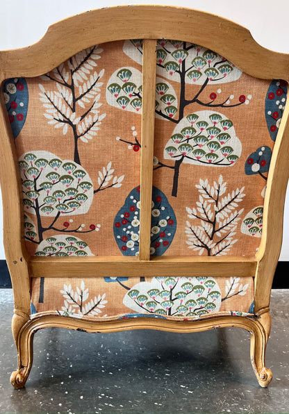 Oversized Bergère Chair with Ottoman