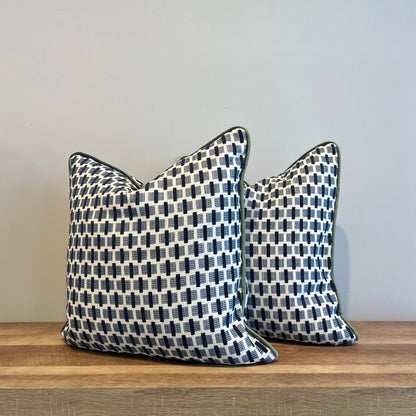 Blue Square Throw Pillow