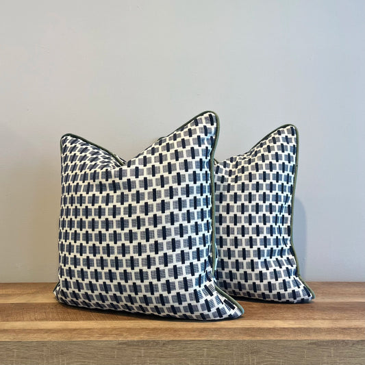 Blue Square Throw Pillow