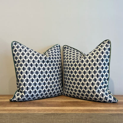 Blue Square Throw Pillow