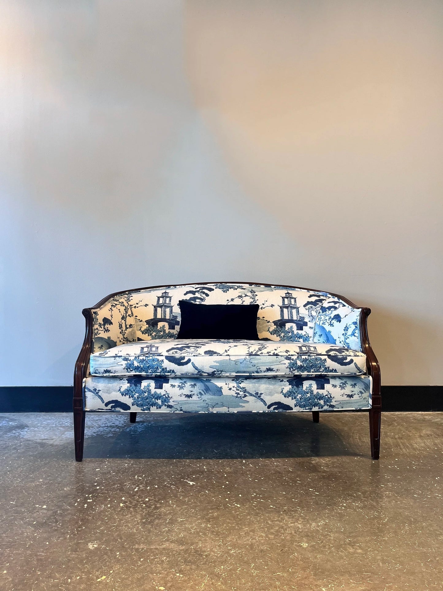 Blue Pagoda Loveseat
