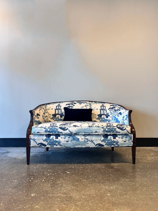 Blue Pagoda Loveseat
