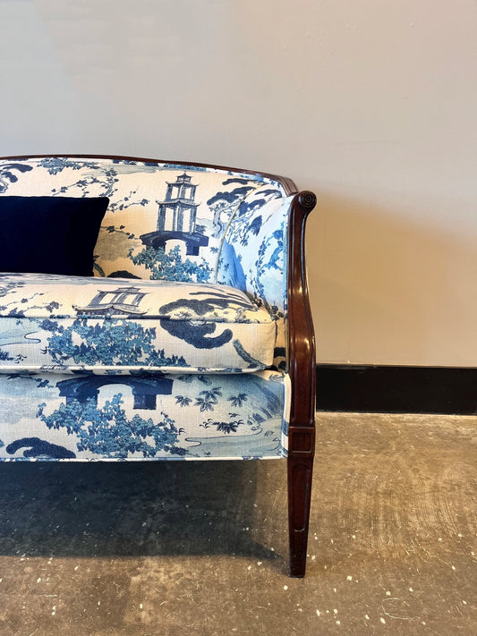 Blue Pagoda Loveseat