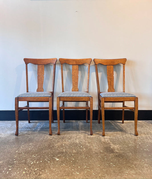 Vintage Oak T Back Chair