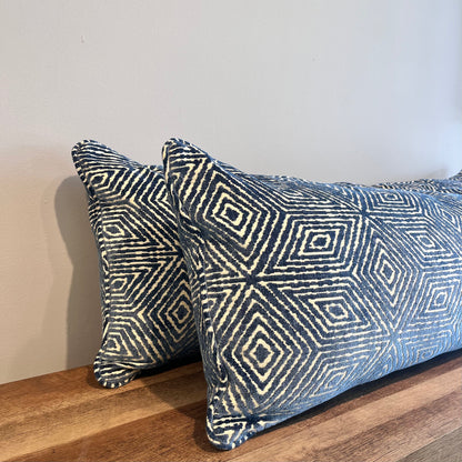 Geometric Chenille Lumbar Pillow