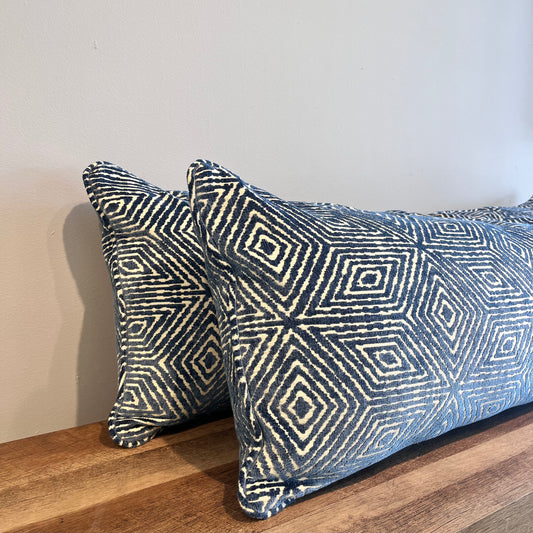 Geometric Chenille Lumbar Pillow