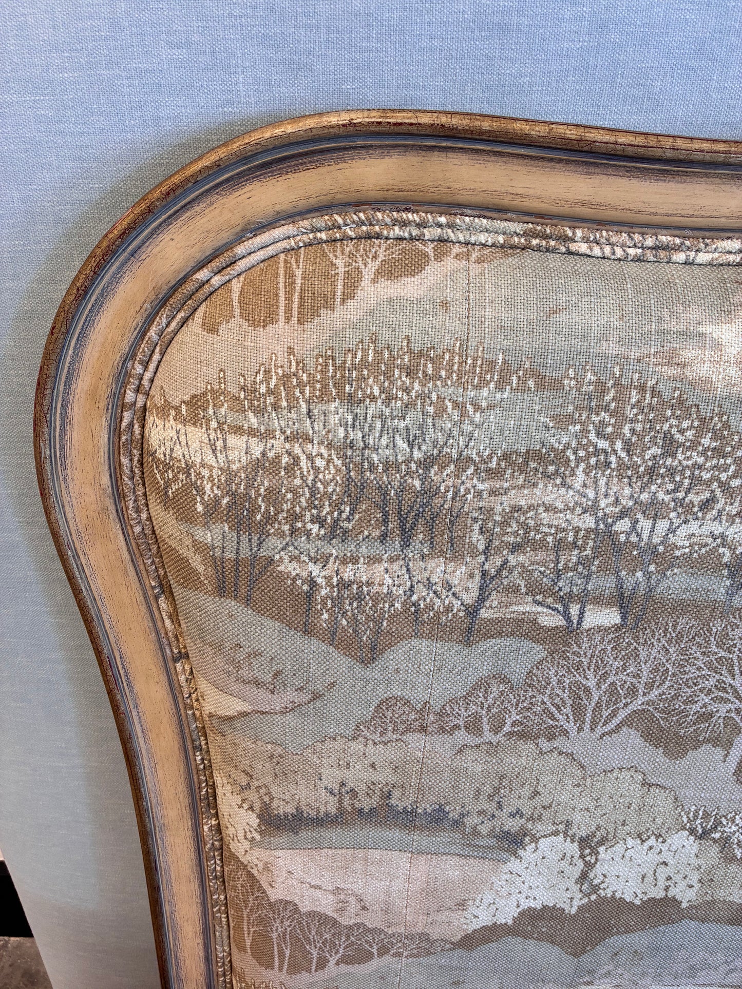 French Louis XV Provincial Upholstered Queen Bed