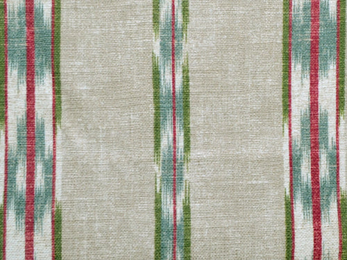 Ikat Stripe Fabric by Titley & Marr in Chartreuse & Rose