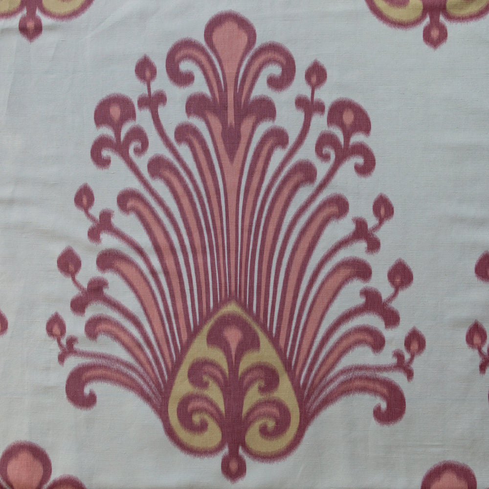 Irina Damask Fabric by Titley & Marr in Carmine & Yellow