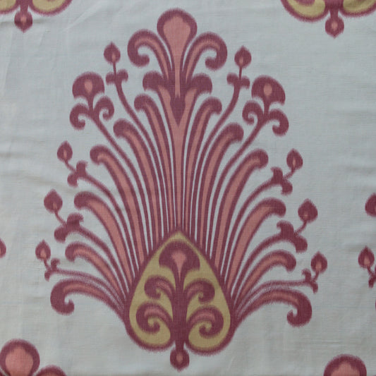 Irina Damask Fabric by Titley & Marr in Carmine & Yellow