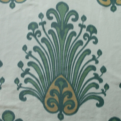 Irina Damask Fabric by Titley & Marr in Grass & Ochre