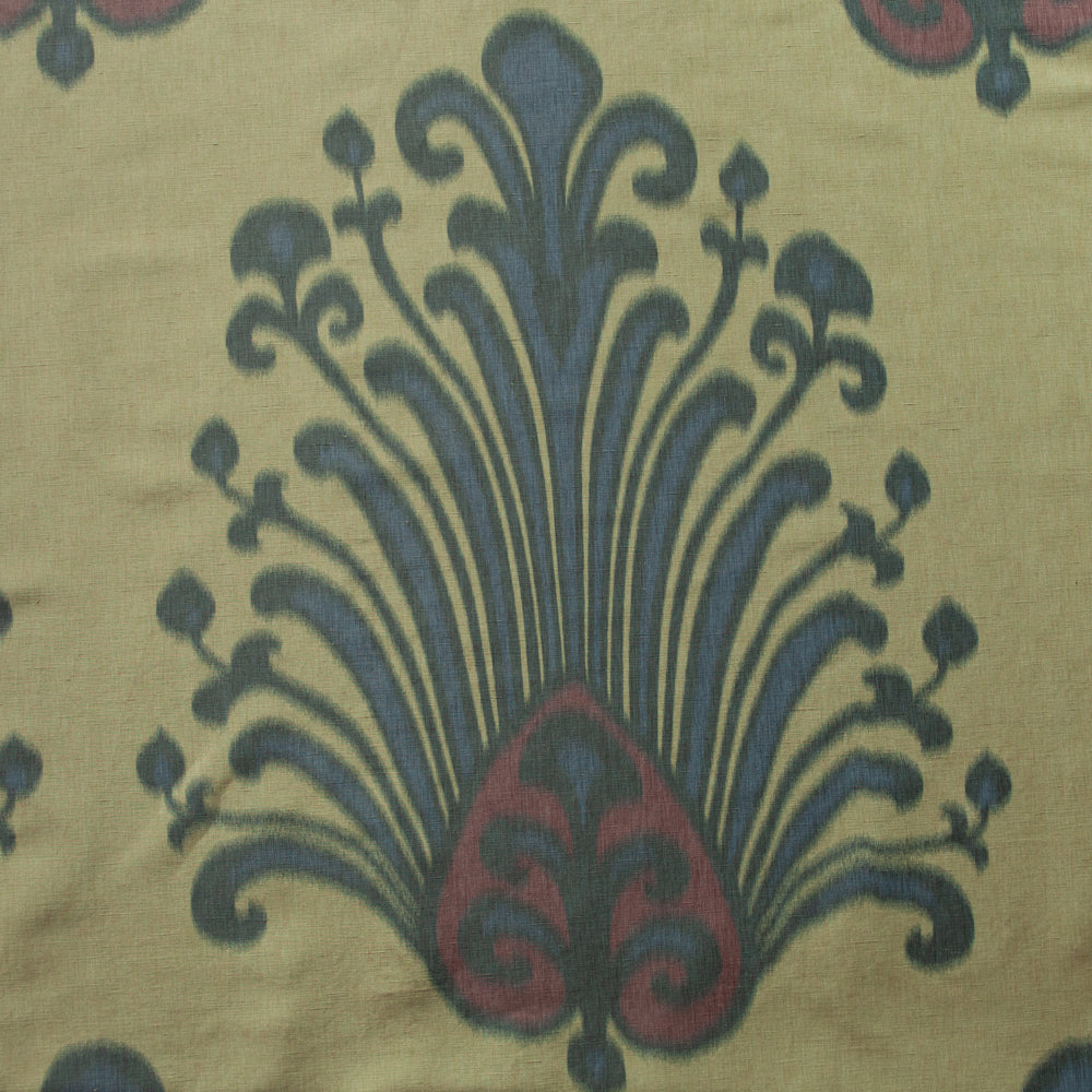 Irina Damask Fabric by Titley & Marr in Prussian & Bordeaux